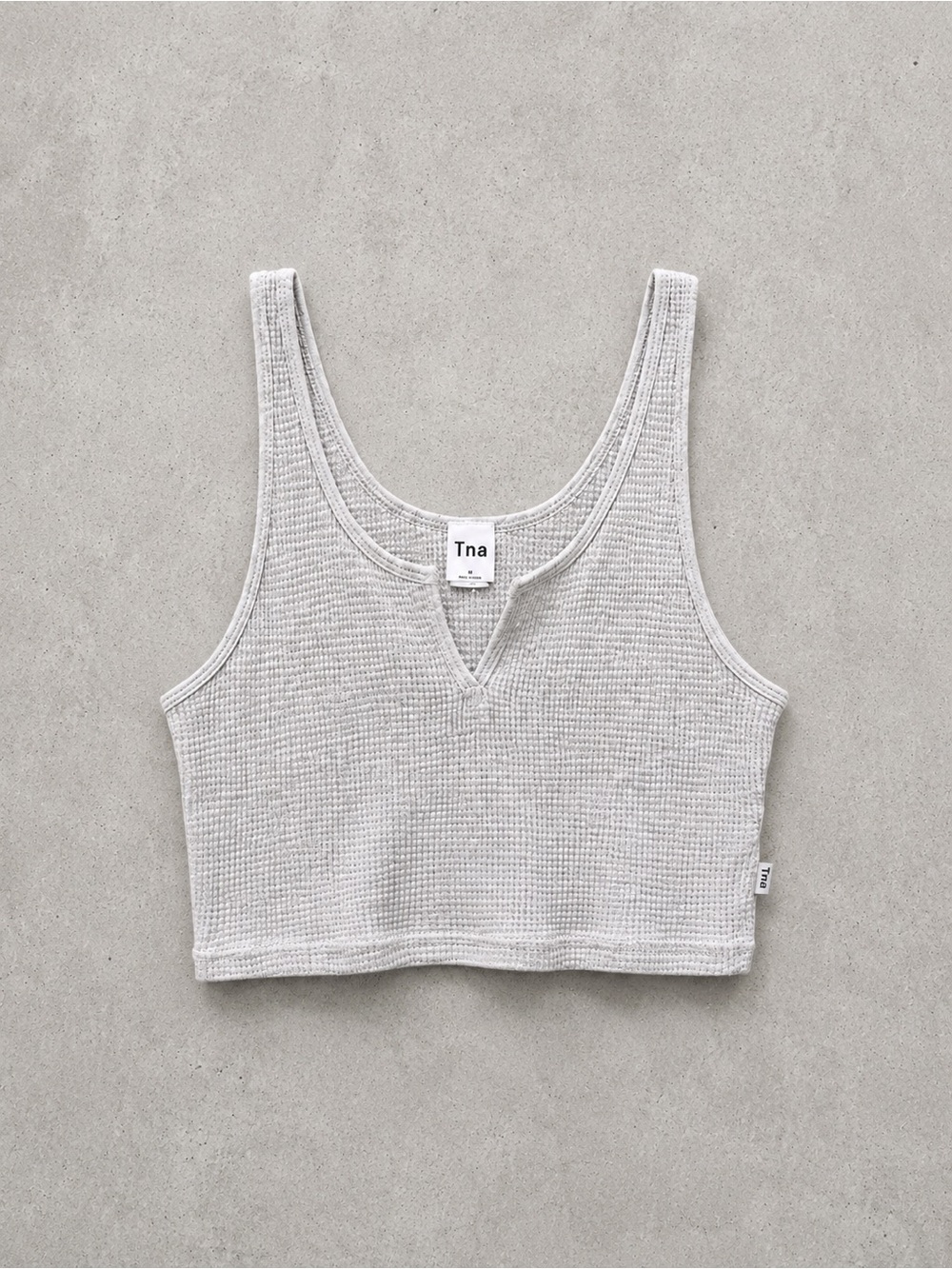 Aritzia TNA Rayna Crop Thermal – Heather Light Cool Grey Size M